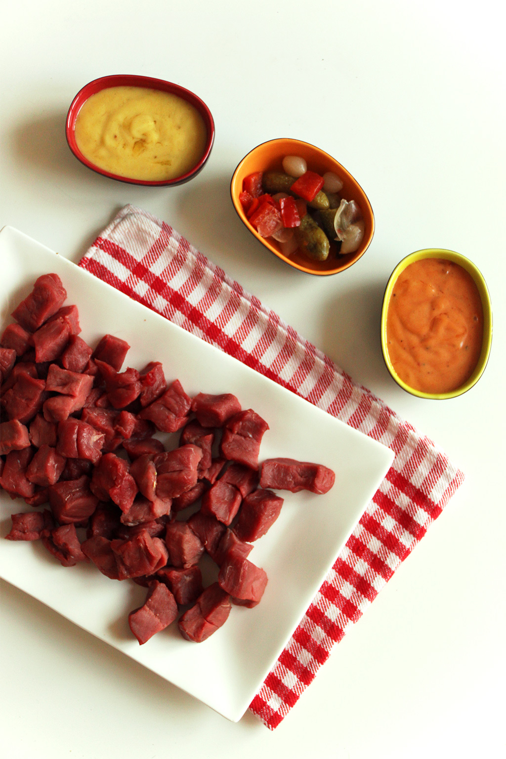 La fondue bourguignonne, Recette