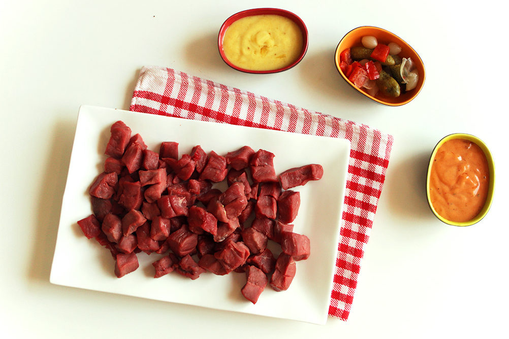 La fondue bourguignonne, Recette