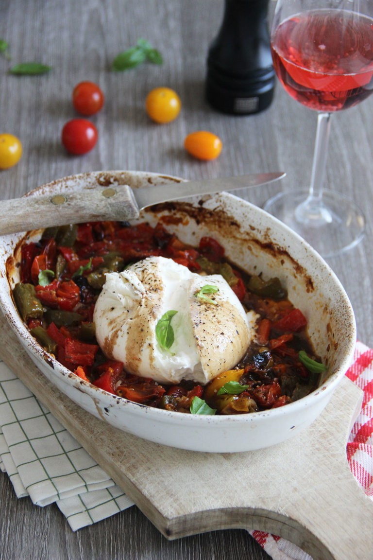 Burrata aux poivrons et tomates confits Not parisienne