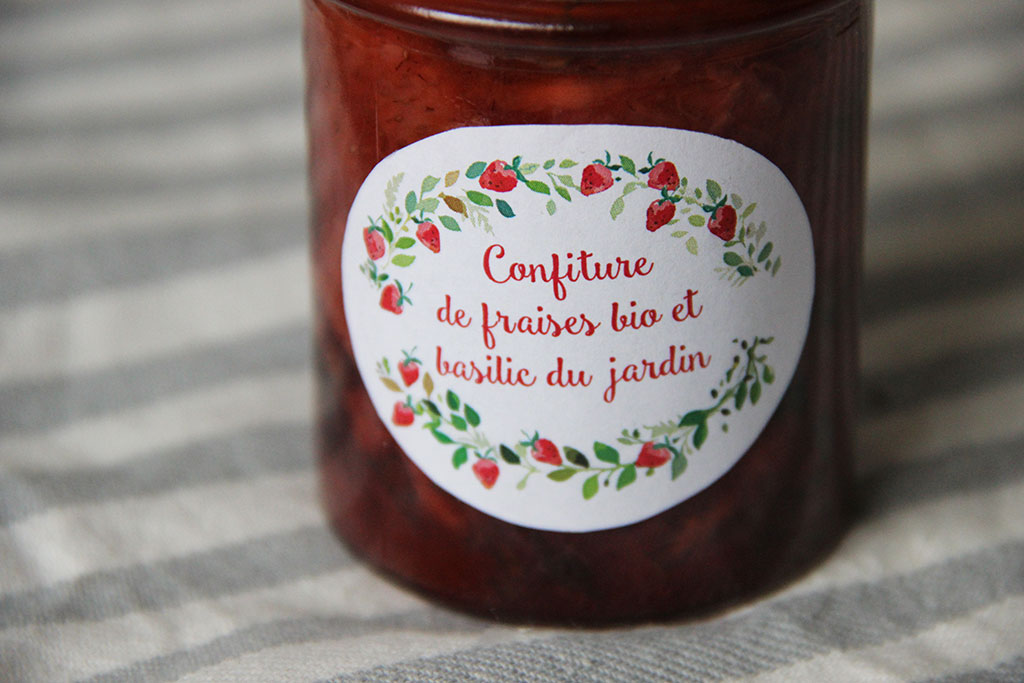 Confiture de fraise au basilic 250g - Fabrication Artisanale